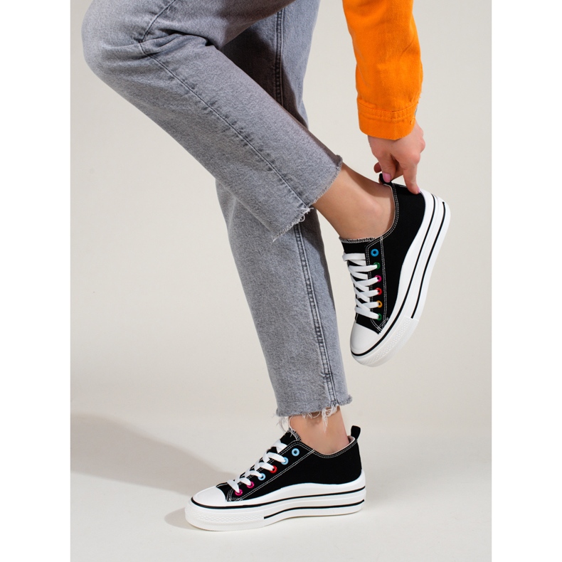 Dámské tenisky na platformě Shelovet černé černá 2