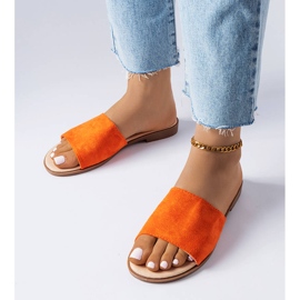 Oranžové elegantní pantofle z Coulombe oranžový 1