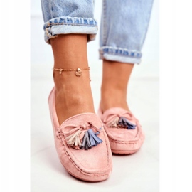 Dámské semišové mokasíny s třásněmi 20PB35-2003 růžové růžový 3