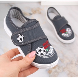 Nazo N019BFW školní chlapec tenisky na suchý zip pantofle šedá 1