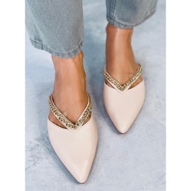 Seastar Pantofle s řetízkem Monata Beige béžový 1