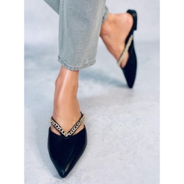 Seastar Pantofle Monata Black s řetízkem černá 1