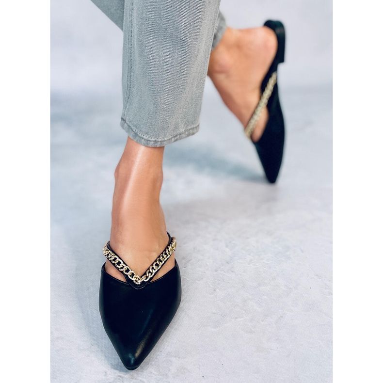 Seastar Pantofle Monata Black s řetízkem černá 1