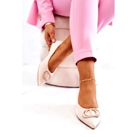 Dámské semišové baleríny s lehkým žebrákem béžový 4