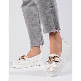 W. Potocki Mokasíny na silné podrážce s řetízkem Potocki bílé bílý 1