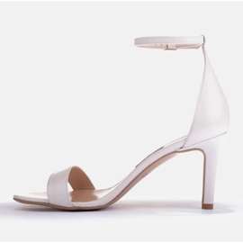 Marco Shoes Elegantní sandály vyrobené z kůže bílý 2