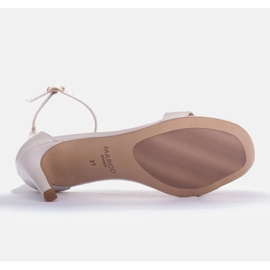 Marco Shoes Elegantní sandály vyrobené z kůže bílý 3