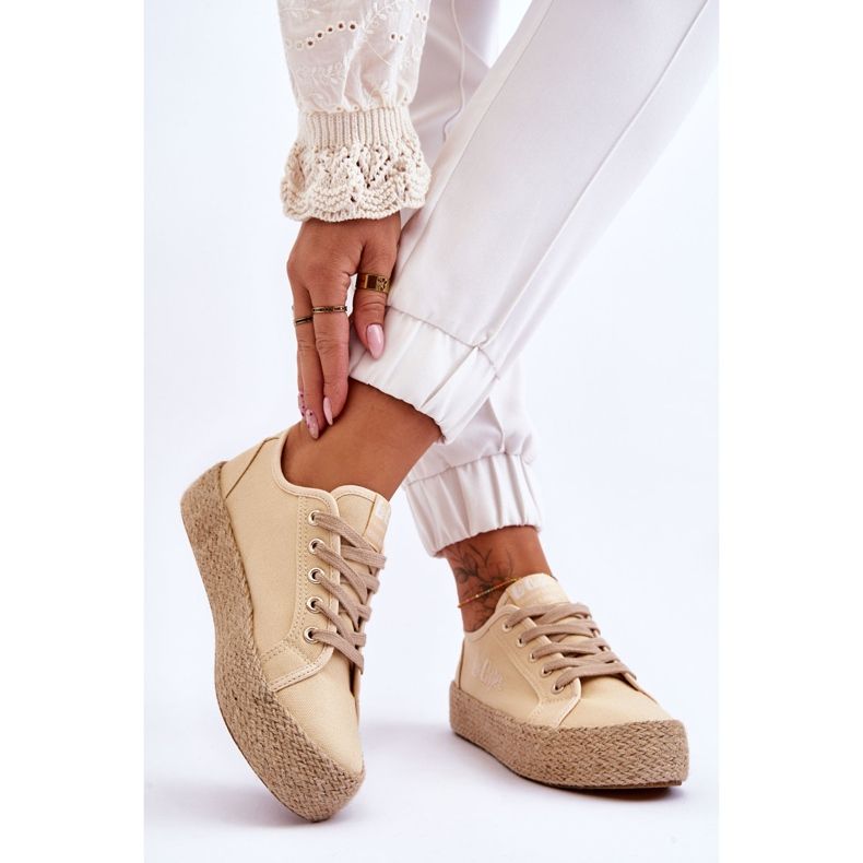 Módní pletené tenisky Lee Cooper LCW-23-31-1795L béžové béžový 2