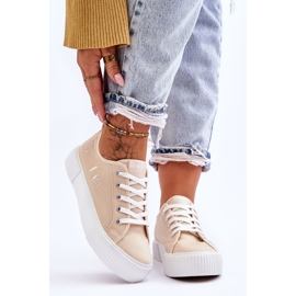 Pohodlné tenisky na platformě Lee Cooper LCW-23-31-1808L Beige béžový 1