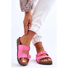 Dámské nazouvací korkové podrážky Neon Pink Cortina růžový 2