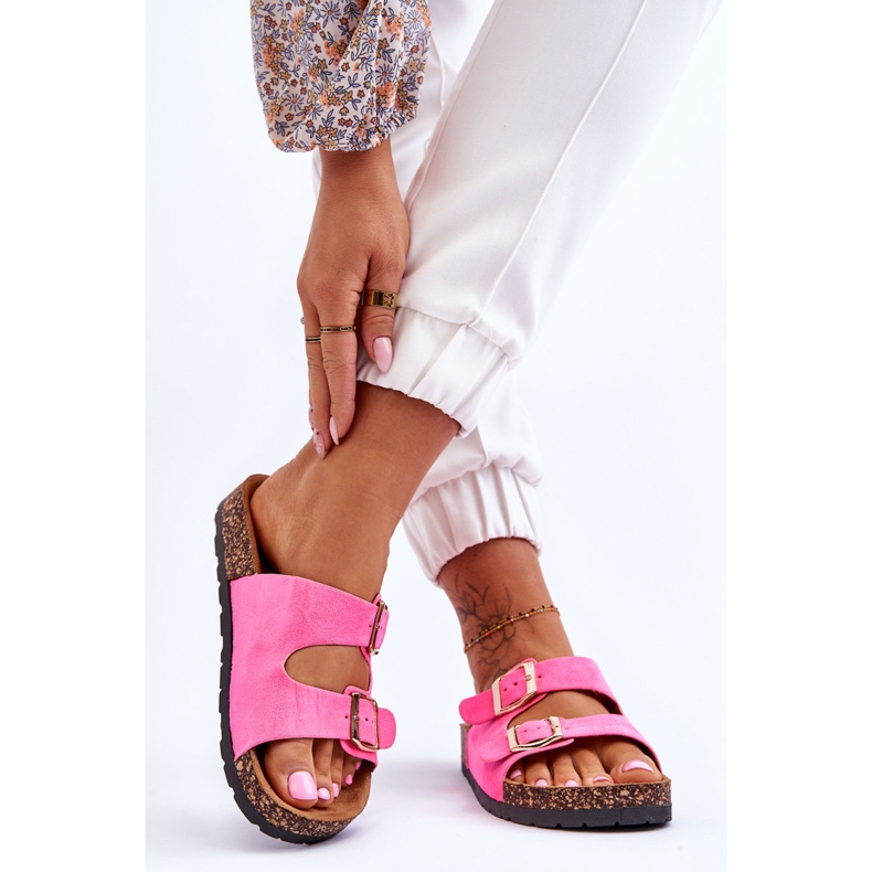 Dámské nazouvací korkové podrážky Neon Pink Cortina růžový 2