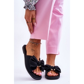 Evento Dámské pantofle s mašlí Black Becky černá 1 Evento Dámské pantofle s mašlí Black Becky černá 1