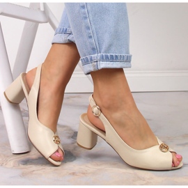 Evento Dámské sandály na příspěvku s dekorací 23SD35-5480 BEIGE béžový 2 Evento Dámské sandály na příspěvku s dekorací 23SD35-5480 BEIGE béžový 2