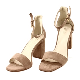 Evento Béžové sandály na vysokém podpatku 23SD35-5560 béžový 2