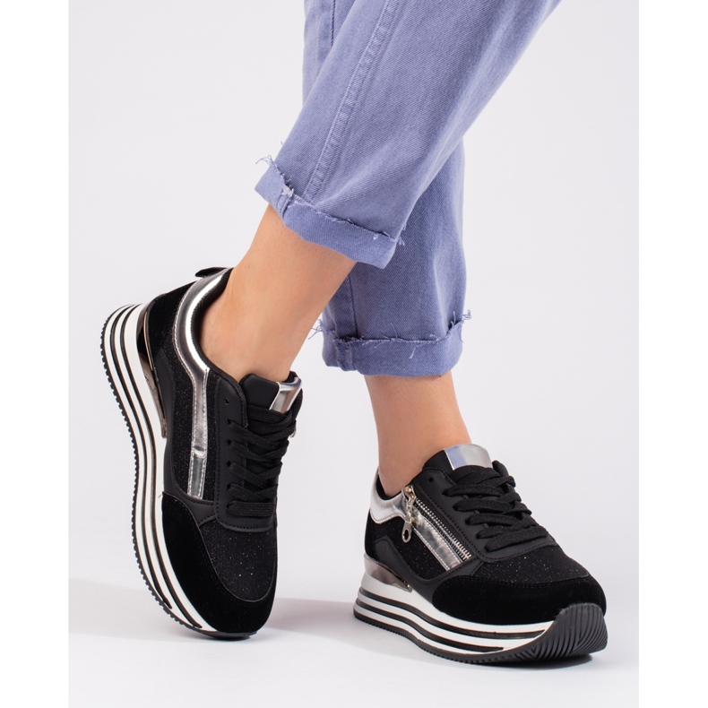 Černé tenisky na platformě Shelovet černá 2