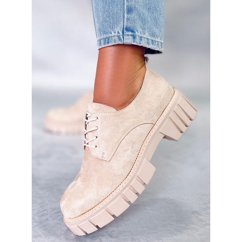 PA1 Semišové mokasíny na platformě od Amparo Beige béžový 1