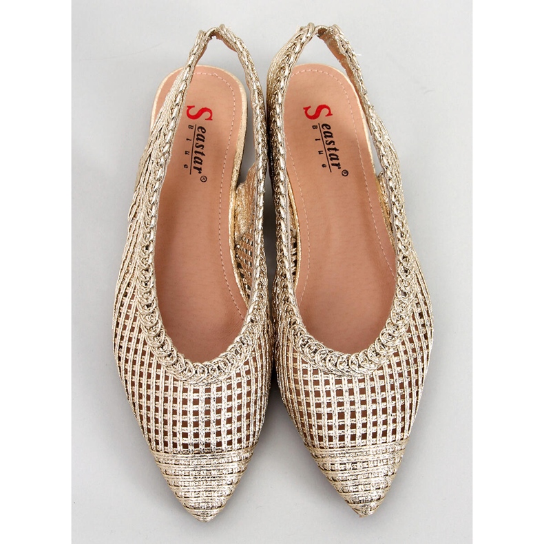 Seastar Prolamované baleríny Grazia Gold s otevřeným podpatkem zlatý 1