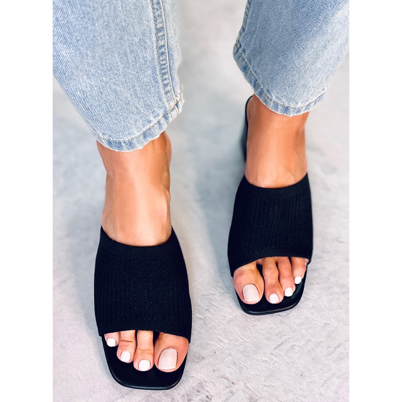 Greet Černé sandály na podpatku černá 1