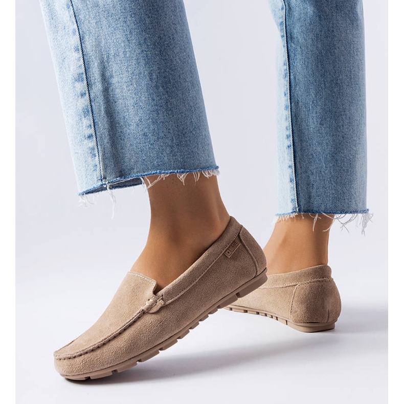 Big Star béžové kožené mokasíny JJ274658 béžový 1