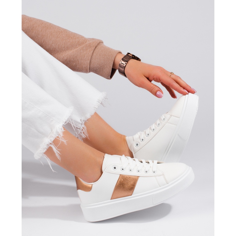 Bílé dámské tenisky na platformě Shelovet bílý 2