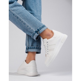 Bílé sportovní boty tenisky na platformě Shelovet bílý 2