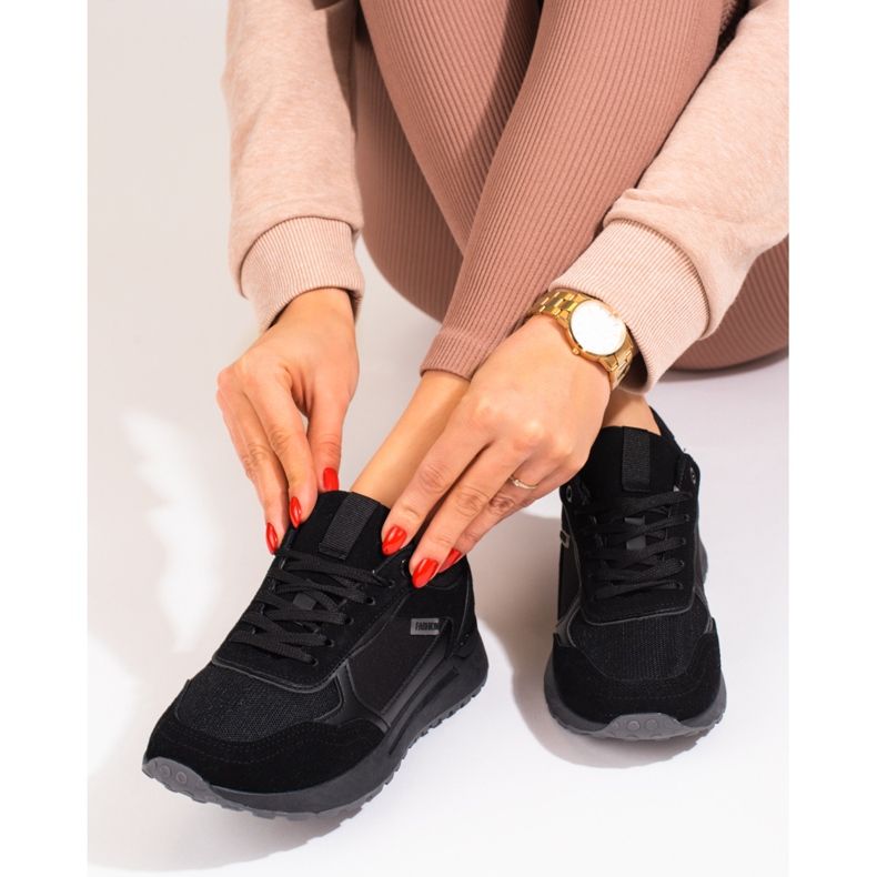 Dámské černé semišové tenisky Shelovet černá 2