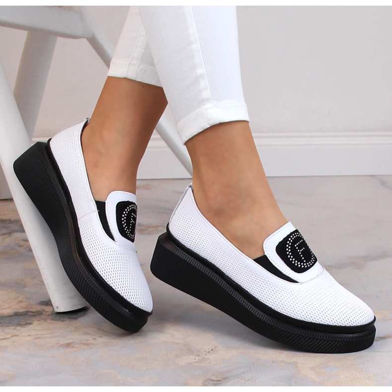 Dámské kožené boty na platformě bílé Filippo DP4572 bílý 1