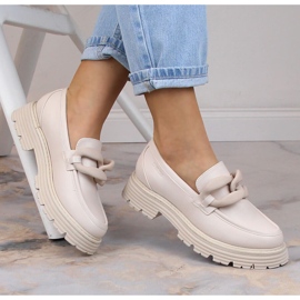 Vysoké podpatky Big Star a mokasíny na platformě s béžovým řetízkem LL274581 1