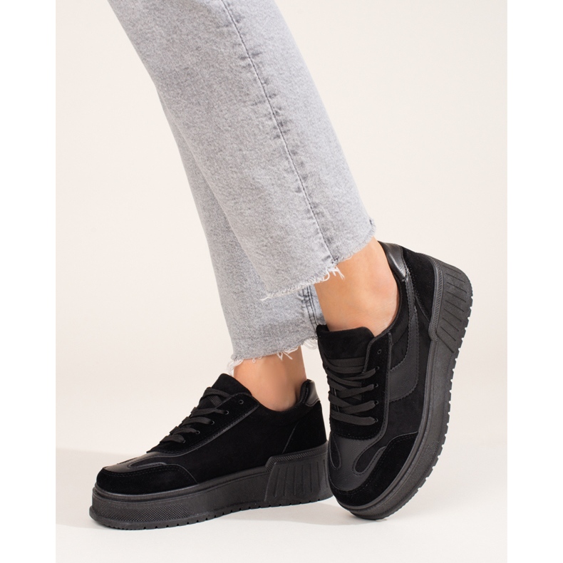 Dámské semišové boty na platformě černé Shelovet černá 2