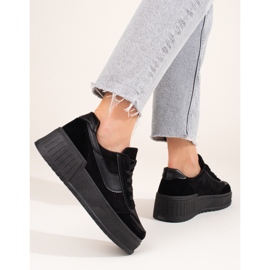 Dámské semišové boty na platformě černé Shelovet černá 1