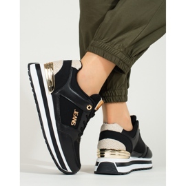 Černé tenisky na vysoké platformě Shelovet černý 2