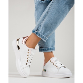 Dámské bílé tenisky Shelovet se zlatou vsadkou bílý 1 Dámské bílé tenisky Shelovet se zlatou vsadkou bílý 1