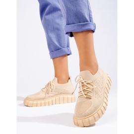 Dámské béžové sportovní boty z látky Shelovet béžový 2