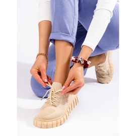 Dámské béžové sportovní boty z látky Shelovet béžový 1