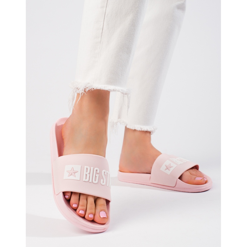 Klasické dámské růžové pantofle Big Star FF274A201600 růžový 2