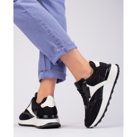 Dámské černé sportovní boty Shelovet na vysoké platformě černá 2