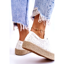 Dámské zapletené tenisky na platformě Big Star LL274199 Bílé bílý 4