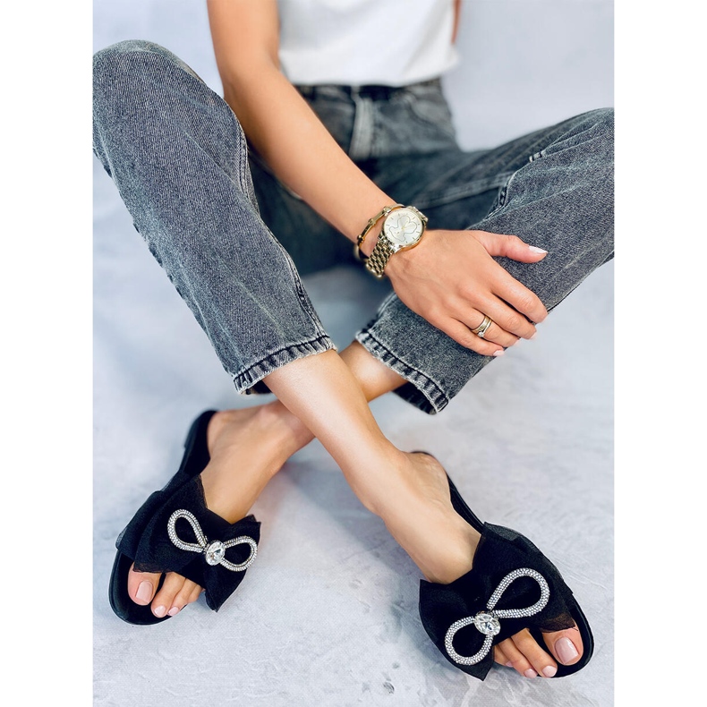 BM Pantofle Monique Black s mašlí černá 1 BM Pantofle Monique Black s mašlí černá 1