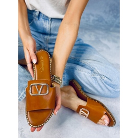 BM Dámské pantofle Tonya Camel hnědý 2 BM Dámské pantofle Tonya Camel hnědý 2