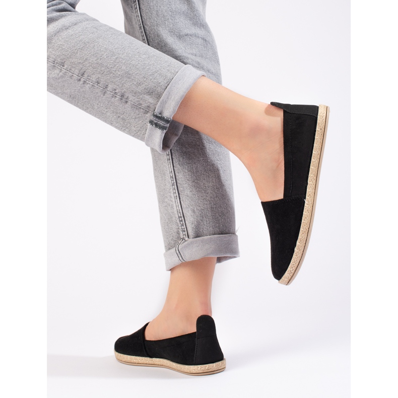 W. Potocki Dámské černé semišové espadrilky Potocki černý 1