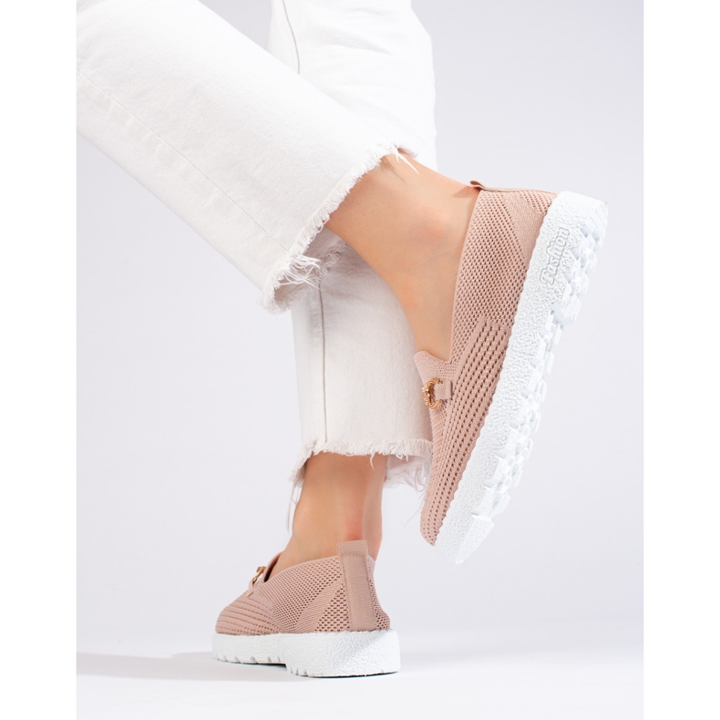 Dámská slip on látka Shelovet pudrově růžová růžový 1