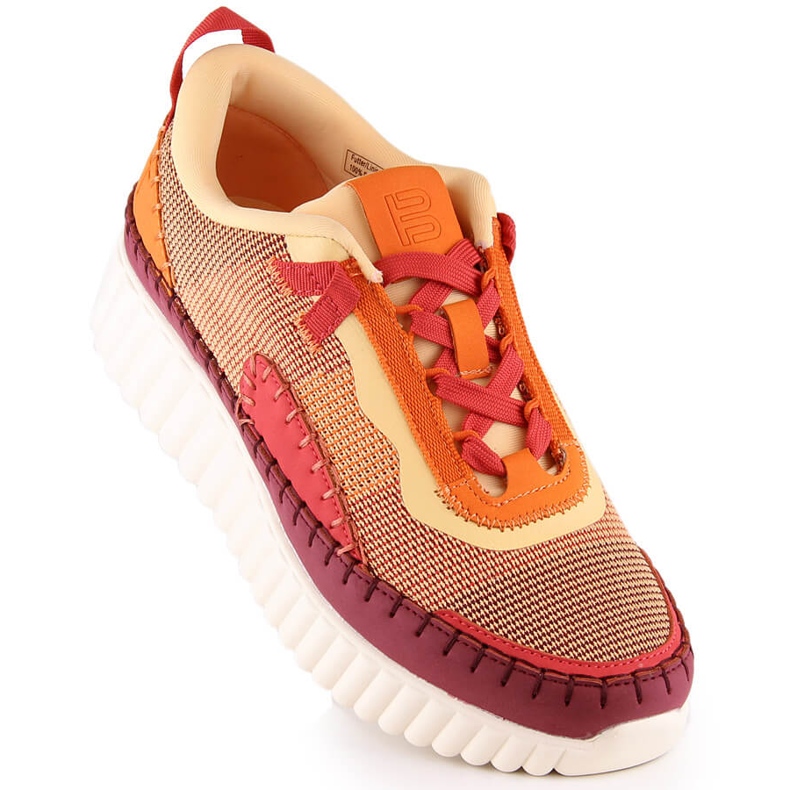 Intermax Pohodlná dámská sportovní obuv na vícebarevné platformě Bagatt LL293129 oranžový 1 Intermax Pohodlná dámská sportovní obuv na vícebarevné platformě Bagatt LL293129 oranžový 1