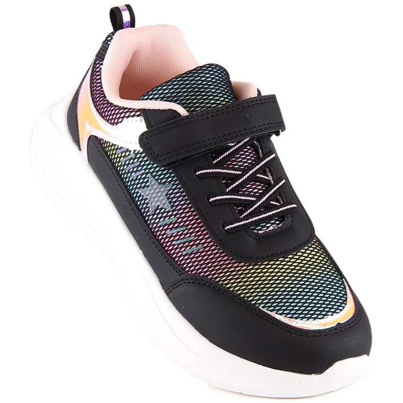 Evento Miss❤E dívčí černé sportovní boty na suchý zip černá 1