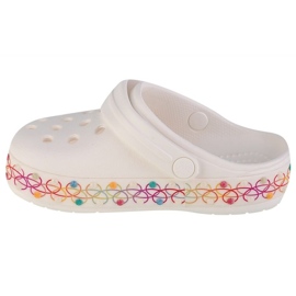 Slides Crocs Crocband Stretch Necklace Jr 208270-94S bílý 1