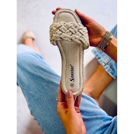 BM Dámské pantofle Erika Beige na šňůrku béžový 2