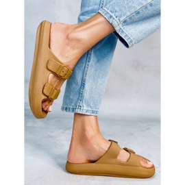 Gumové skluzavky Aryn Khaki hnědý 2 Gumové skluzavky Aryn Khaki hnědý 2