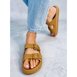 Gumové skluzavky Aryn Khaki hnědý 1 Gumové skluzavky Aryn Khaki hnědý 1