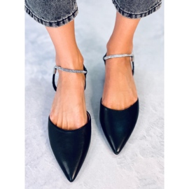 PA1 Durie Černé balerínky s otevřeným podpatkem černá 2