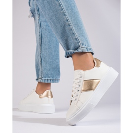 Bílé dámské tenisky na platformě Shelovet bílý 2