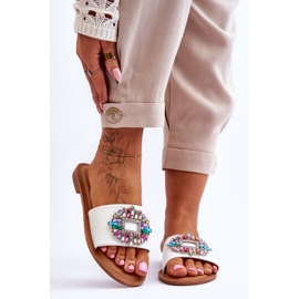 PE1 Dámské módní sandály s ozdobou bílá Halsey bílý 1 PE1 Dámské módní sandály s ozdobou bílá Halsey bílý 1